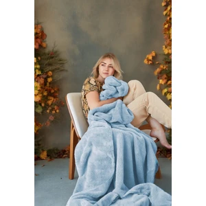 Deluxe Wellsoft Battaniye Bebe Mavisi Çift Kişilik 200 x 220  cm