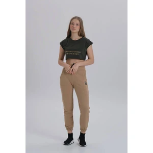Bej Ribana Paça Basic Eşofman Altı