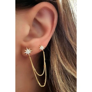 Ose Shop Zirkon Taşlı Kutup Yıldızı Gümüş Küpe