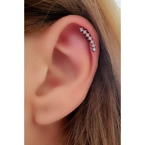 Ose Shop 7 Sıra Tasli Zirkon 316L Cerrahi Anti Alerjik Celik Tragus Veya Kikirdak Helix Piercing  Bar Uzunluk 6mm Kalinlik 1mm 1.2 mm