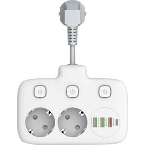 Kablolu Priz USB 6 'sı Birarada Çoklu Priz 2priz + 3 USB 1 Pd & Qc3.0 1 Typc E  Akım Korumalı