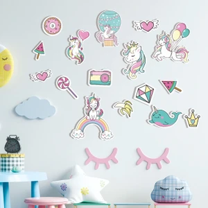 HET Concept Renkli Unicorn Ahşap Set Bebek Çocuk Yatak Odası Ev Dekorasyon Model 019