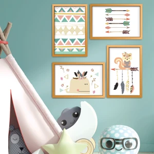 HET Concept Çerçeve Ahşap Set Bebek Çocuk Yatak Odası Ev Dekorasyon Model 035
