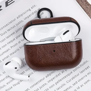 Airpods Pro (2. Nesil) Lüx Deri Suni Deri Kılıf 360 Koruma+Kanca