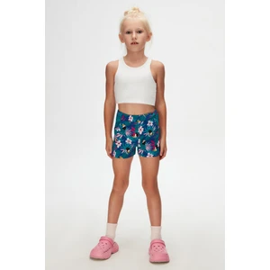 Kız Çocuk Tropical Parrot Desen Cepli Şort