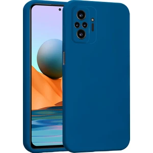 Xiaomi Redmi Note 10 Pro Kılıf Lansman Premium Silinebilir Mavi Silikon