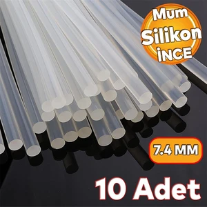 Chunky Frame Mum İnce Sıcak Silikon Tabanca Mumu Çubukları 10 Adet İnce