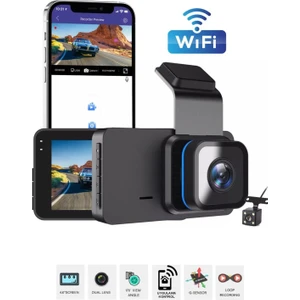 Idragon T603 Araç Kamerası 1296P Video Kaydı 3inç Ekranlı Wifi App Control Gece Görüşü Geri Görüş Kamerası