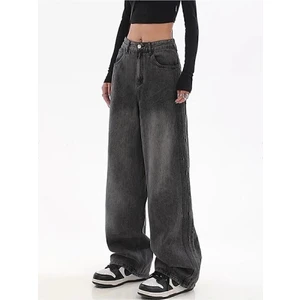 Y2K Siyah Yıkamalı Baggy Jean Bol Paça Pantolon
