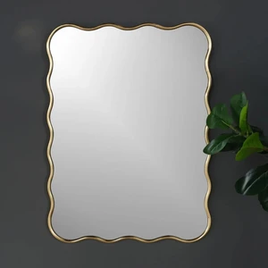 Mks Design 60X75 Dalgalı Asimetrik Duvar Dekor Aynası / Asimetrik Ayna / Konsol Aynası / Düzensiz Ayna