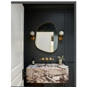 Mks Design Asimetrik Salon Aynası / Düzensiz Duvar Dekoru Aynası / Estetik Dekor Ayna