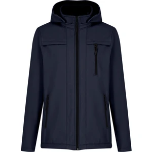 Lacivert Erkek %100 Su Geçirmez Içi Polarlı Iç Çepli Çıkartılabilir Kapüşonlu Softshell Mont&kaban