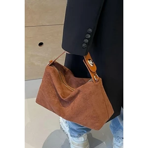 Ithal Taba Renk Süet El ve Omuz Çantası