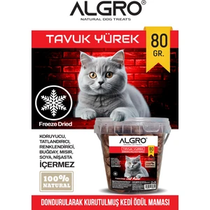 Freeze Dried Kedi Ödül Maması - Tavuk Yürek Kova Ambalaj 80 gr
