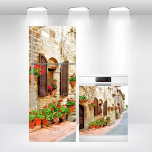 Buzdolabı ve Bulaşık Makinesi Kapak Kendinden Yapışkanlı Folyo Kaplama Sardunya Çiçeği