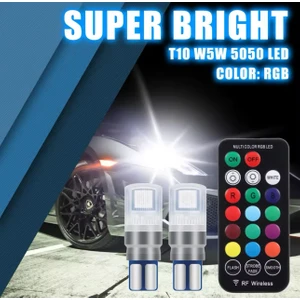12 LED Rgb T10 Kumandalı Çakarlı Park Ampülü Aydınlatma