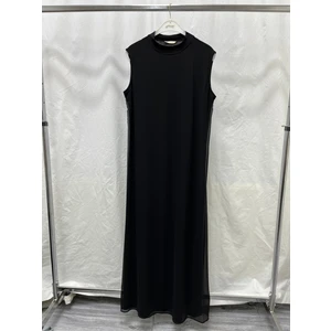 Zeynep Butik Efraze Sıfır Kollu Önü Şifon Sandy Elbise Içlik 144 cm 778 1625