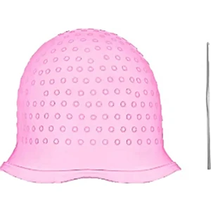 Silikon Saç Boyama Bonesi Delikli Röfle Bonesi - Tiğ Hediyeli Rengarenk Saçlar Için Röfle Bone Pembe