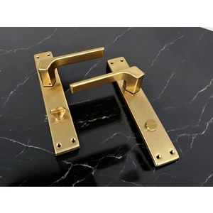 Zey Mat Altın Aynalı Wc Banyo Kapı Kolu Içeriden Sağ Basar 1 Takım