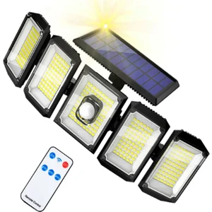 Güneş Enerjili Hareket Sensörlü 300 LED Aydınlatma Dış Mekan Kablolu 3 Farklı mod-Kumandalı