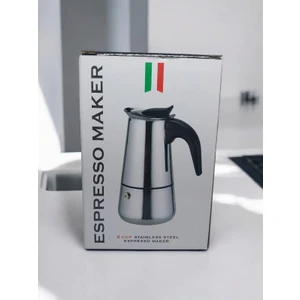  Paslanmaz Çelik Cezve İtalyan Moka Pot /  Mocha Latte Soba Espresso 100 ml 2 Fincan 