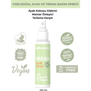 Doğal Organik Ayak ve Tırnak Bakım Spreyi Ayak Kokusu Mantar Terleme Önleyici 100 ml