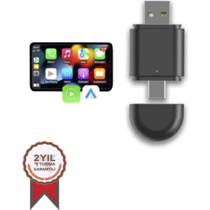 Torima TAB06 Mini 2in1 Kablosuz Carplay USB ve Type-C Uyumlu Araç Multimedya Dönüştürücü Adaptörü