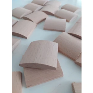 Değerli Hobi Ahşap Kayın Tasarım Parçalar 4x4 cm 50 Adet Oval Üst Düz Alt