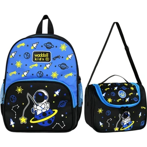Baskılı Astronot Lisanslı Kombin Anaokul Kreş Çantası ve Termal Beslenme Çantası