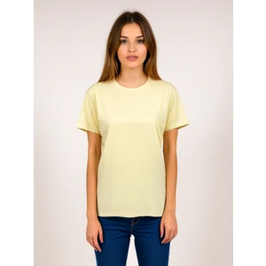 Kadın Krem T-Shirt. Regülar Fit (Normal) Kalıp, Basic Model.