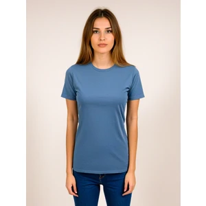 Kadın Indigo T-Shirt. Regülar Fit (Normal) Kalıp, Basic Model.