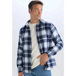 Regular Fit Kareli Pamuklu Uzun Kollu Gömlek D7556AX24AU