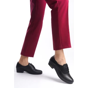 Hakiki Deri Anatomik Taban Comfort Siyah Kadın Ayakkabı TMD2024300