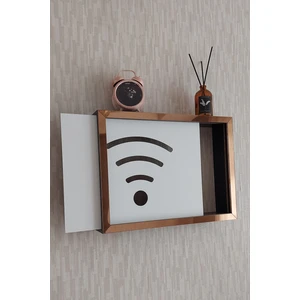 Siyah-Bronz 30 x 40 x 7  cm  Wifi Amblemli Duvara Asılabilir Sigorta ve Modem-Wifi Saklama Kutusu! Saklama Kutusu