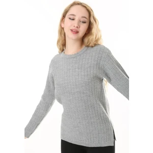 Fresh Moda Kadın Saç Örmeli Anne Triko Kışlık Yün Kazak