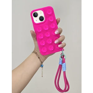 iPhone 15 Uyumlu Vakum Özellikli Düz Yüzeylere Yapışabilen Renkli Askılı Lüx Kılıf