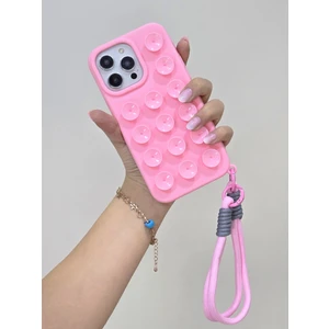 iPhone 15 Pro Max Uyumlu Vakum Özellikli Düz Yüzeylere Yapışabilen Renkli Askılı Lüx Kılıf