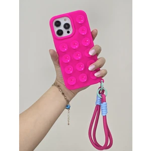 iPhone 15 Pro Max Uyumlu Vakum Özellikli Düz Yüzeylere Yapışabilen Renkli Askılı Lüx Kılıf