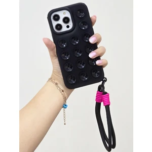 iPhone 16 Pro Max Uyumlu Vakum Özellikli Düz Yüzeylere Yapışabilen Renkli Askılı Lüx Kılıf