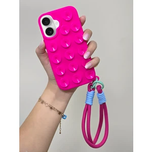 iPhone 16 Plus Uyumlu Vakum Özellikli Düz Yüzeylere Yapışabilen Renkli Askılı Lüx Kılıf