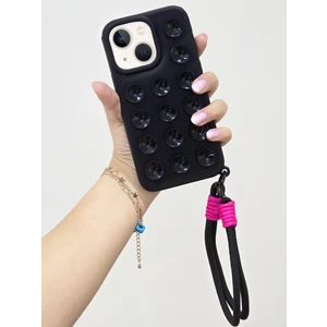 iPhone 15 Uyumlu Vakum Özellikli Düz Yüzeylere Yapışabilen Renkli Askılı Lüx Kılıf