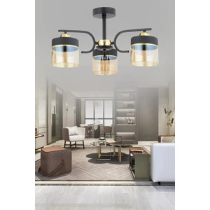 Fırat 3 Lü Modern Bal Başlıklı Plafonyer Avize