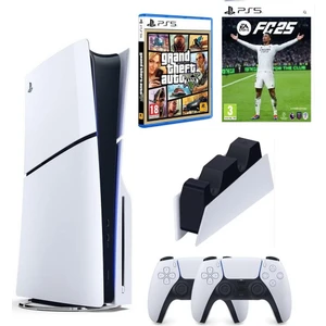 Playstation 5 Slim + 2.kol Dualsense + Ps5 Şarj Istasyonu + Ps5 Gta 5 + Ps5 FC25 ( EURASİA   )