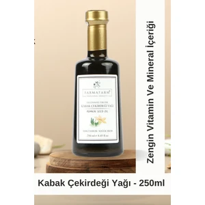 FARMAFARM DOĞALSAĞLIK Soğuk Sıkım Kabak Çekirdeği Yağı 250 ml Yerli Üretim, Omega 3 & 6, Vitamin ve Mineral Zengini