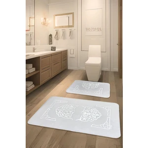 Feel Home Taşkent Deluxe Kaymaz Taban Süper Soft Emici Lüks Baskılı Banyo Paspası 2'li