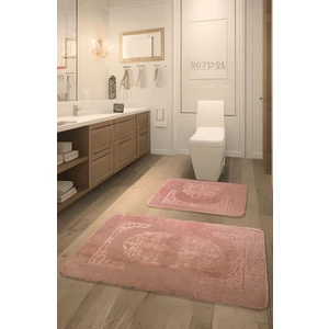 Feel Home Taşkent Deluxe Kaymaz Taban Süper Soft Emici Lüks Baskılı Banyo Paspası 2'li