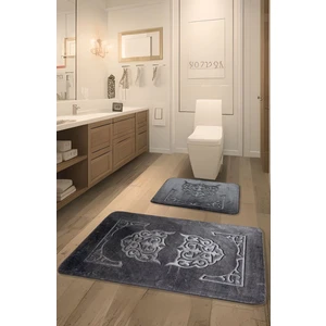 Feel Home Taşkent Deluxe Kaymaz Taban Süper Soft Emici Lüks Baskılı Banyo Paspası 2'li