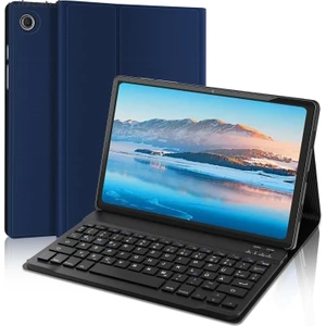 M.TK Moveteck Samsung Galaxy Tab A9 Plus 11 Inç Klavyeli Kılıf Kalem Bölmeli Bluetooth Özellikli Standlı Türkçe Q