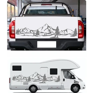 Sticker Usta Macera Orman Doğa Manzara Kamp 4x4 Offroad Sticker Araba Oto Karavan Etiket 02164