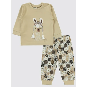 Civil Baby Kız Bebek Pijama Takımı 6-18 Ay Sütlü Kahve